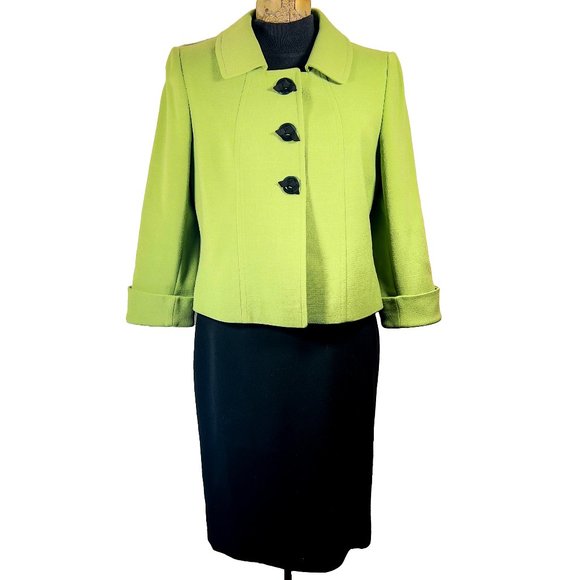 Tahari 3-Piece Skirt Suit, Lime Green, Size 8 - Entire Ensemble, to go! - Picture 3 of 16